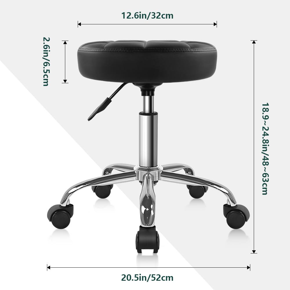 BFTOU Black Classic Swivel Stool height adjustment mechanism