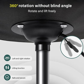 BFTOU Black Minimalist Swivel Stool close-up of PU leather material