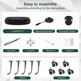 BFTOU Black Minimalist Swivel Stool packaging view