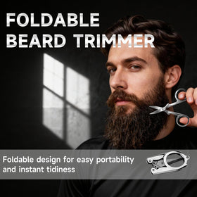 BFWood beard brush in use on a well-groomed beard