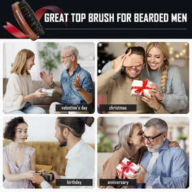 BFWood Boar Bristle Beard Brush held in hand