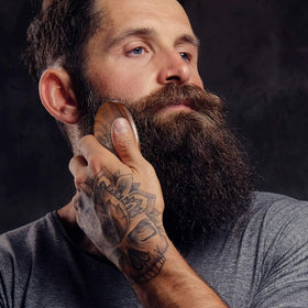 BFWood Boar Bristle Beard Brush with grooming products