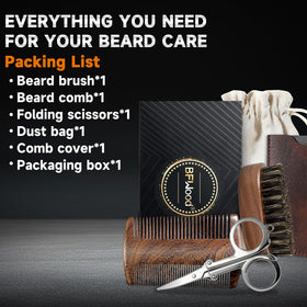 BFWood double-sided beard comb with wide and fine teeth