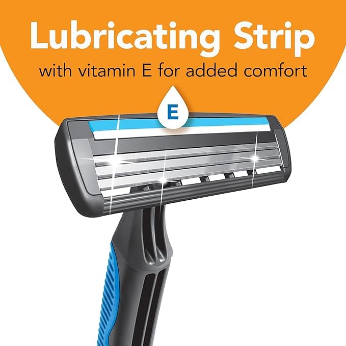 BIC Comfort 3 Disposable Razors with lubricating strip close-up