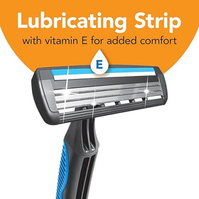 BIC Comfort 3 Disposable Razors with lubricating strip close-up