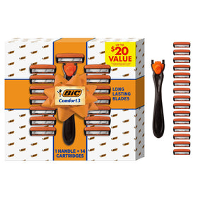 BIC Comfort 3 Refillable Razors set including handle and cartridges