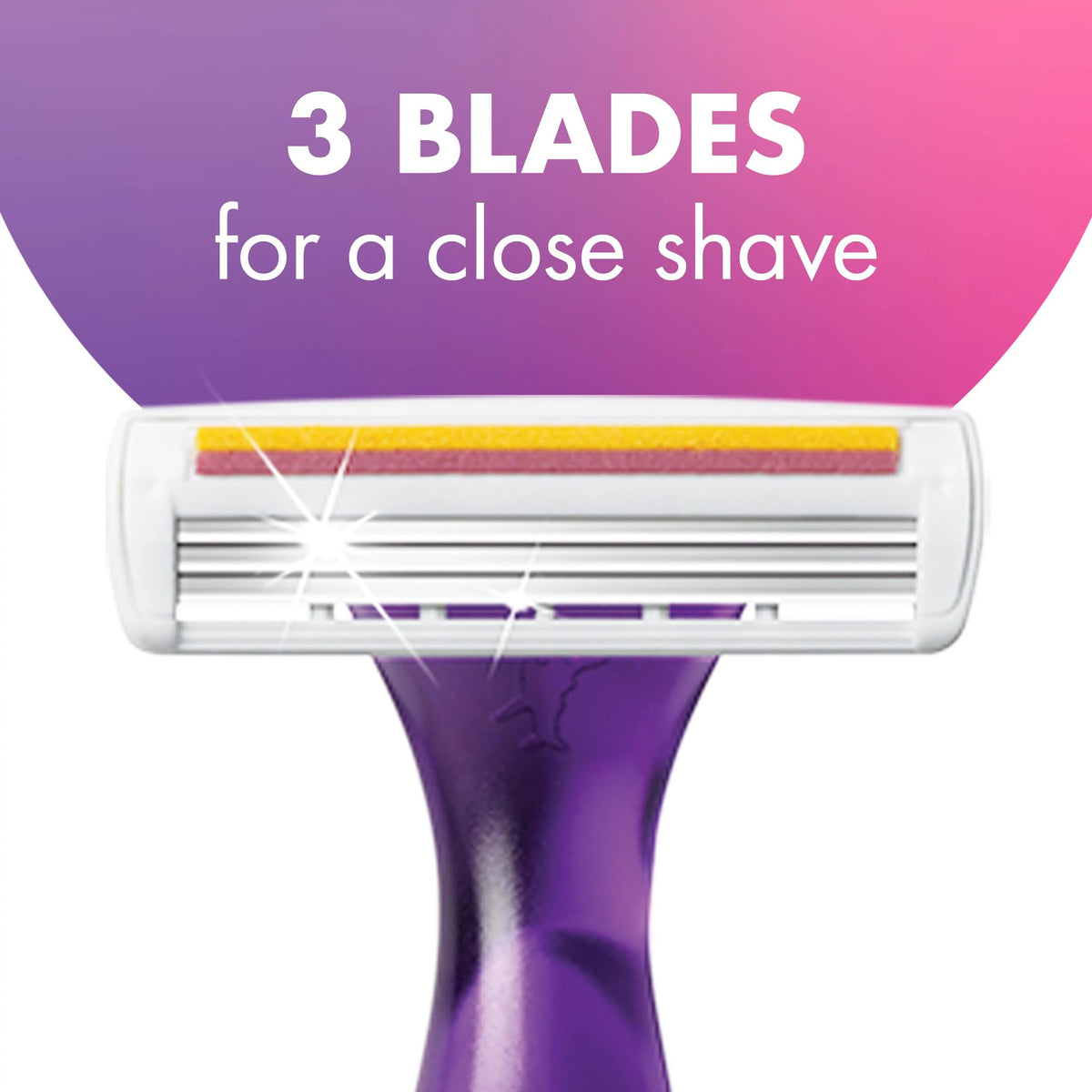BIC Soleil 3 Scented Disposable Razors on a bathroom countertop