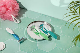 BIC Soleil 4 Disposable Razors on a bathroom shelf