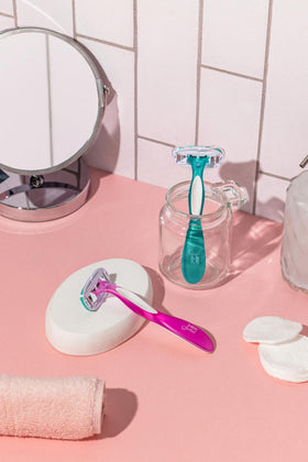BIC Soleil 5 Disposable Razors in a gym bag