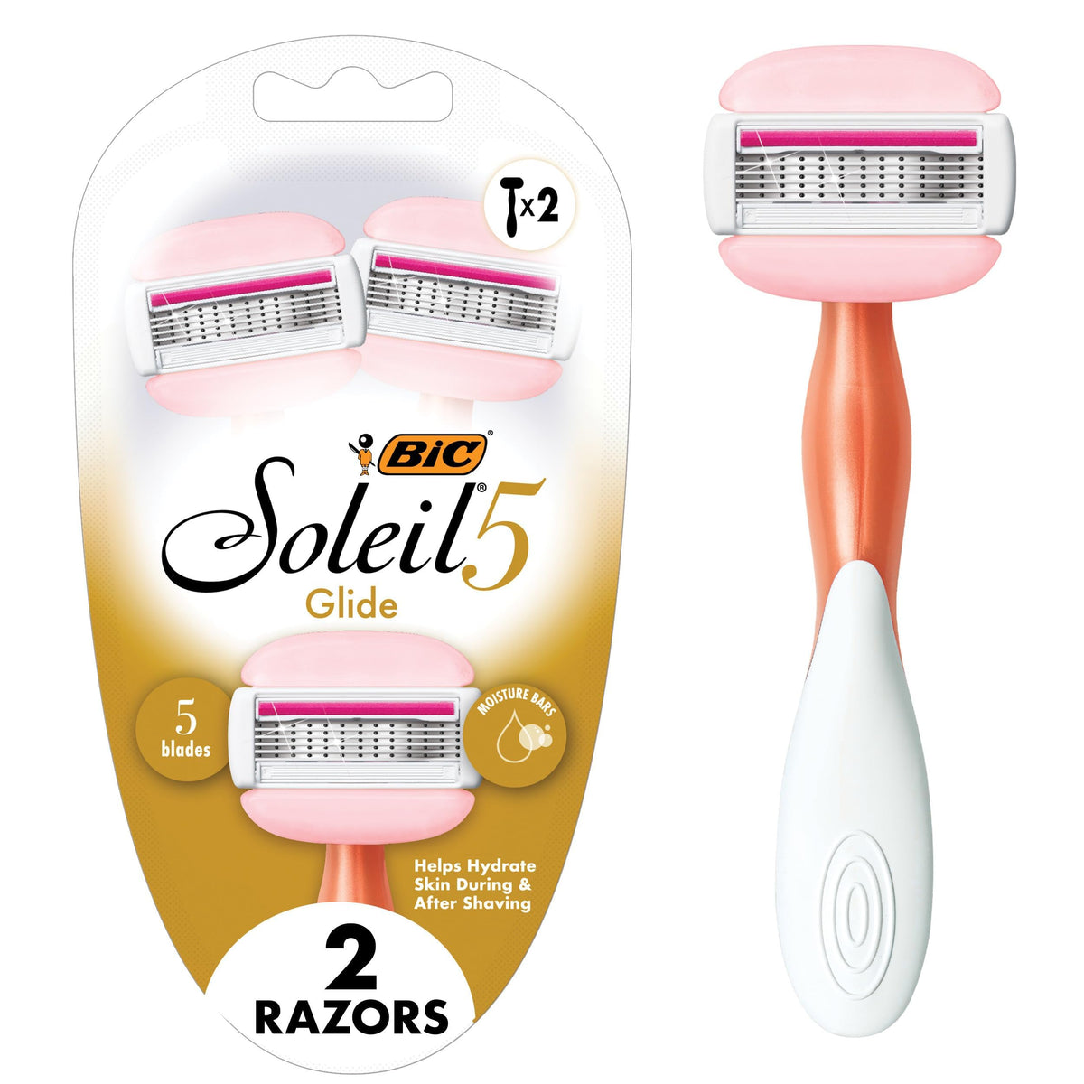 BIC Soleil 5 Glide Disposable Razors for Women, front view