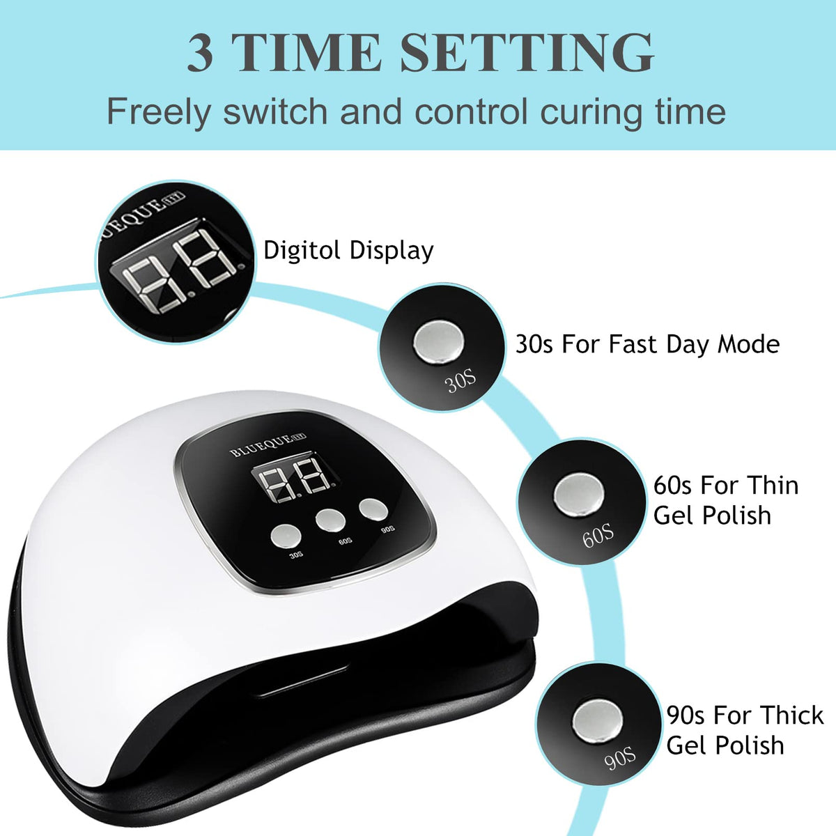 BIGBEAR UV Light for Nails portable design with adapter