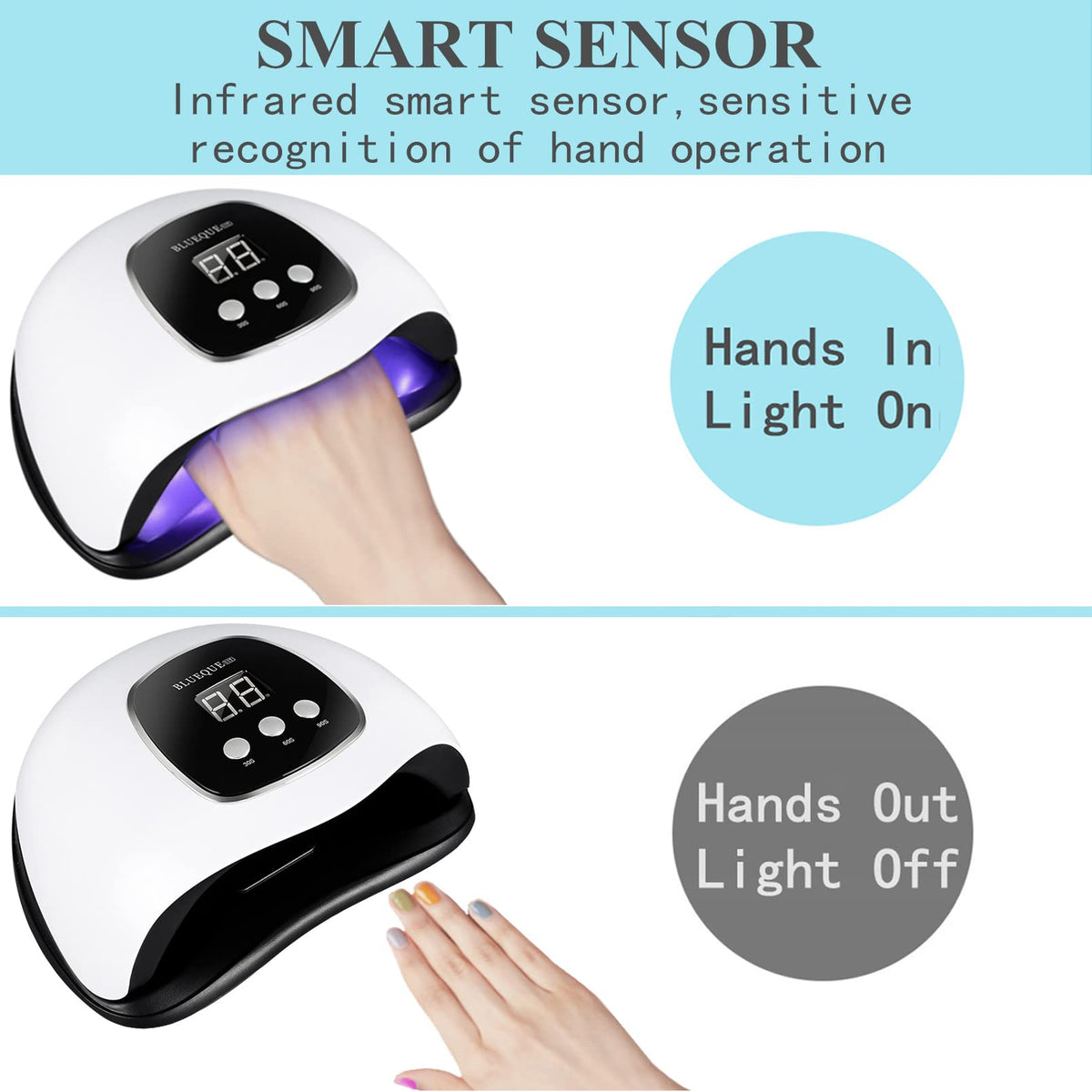 BIGBEAR UV Nail Lamp in use curing fingernails
