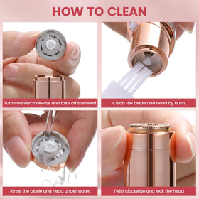 bikurpia Facial Hair Removal Device in use on upper lip