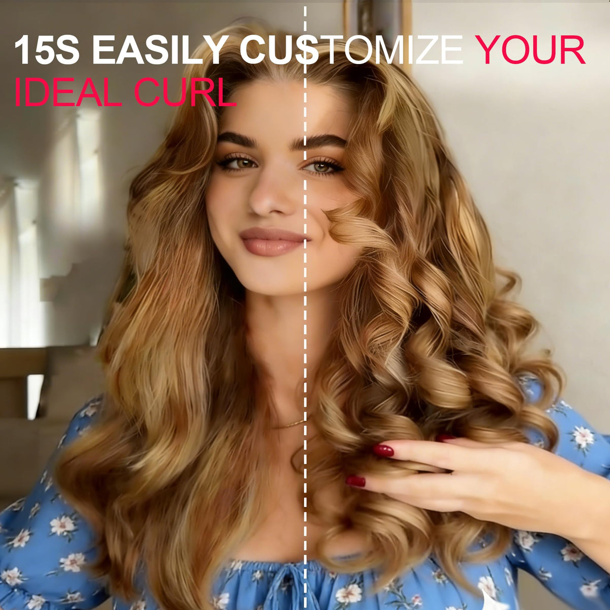 BILITOK Auto Rotating Hair Curler with styling comb and sectioning clips