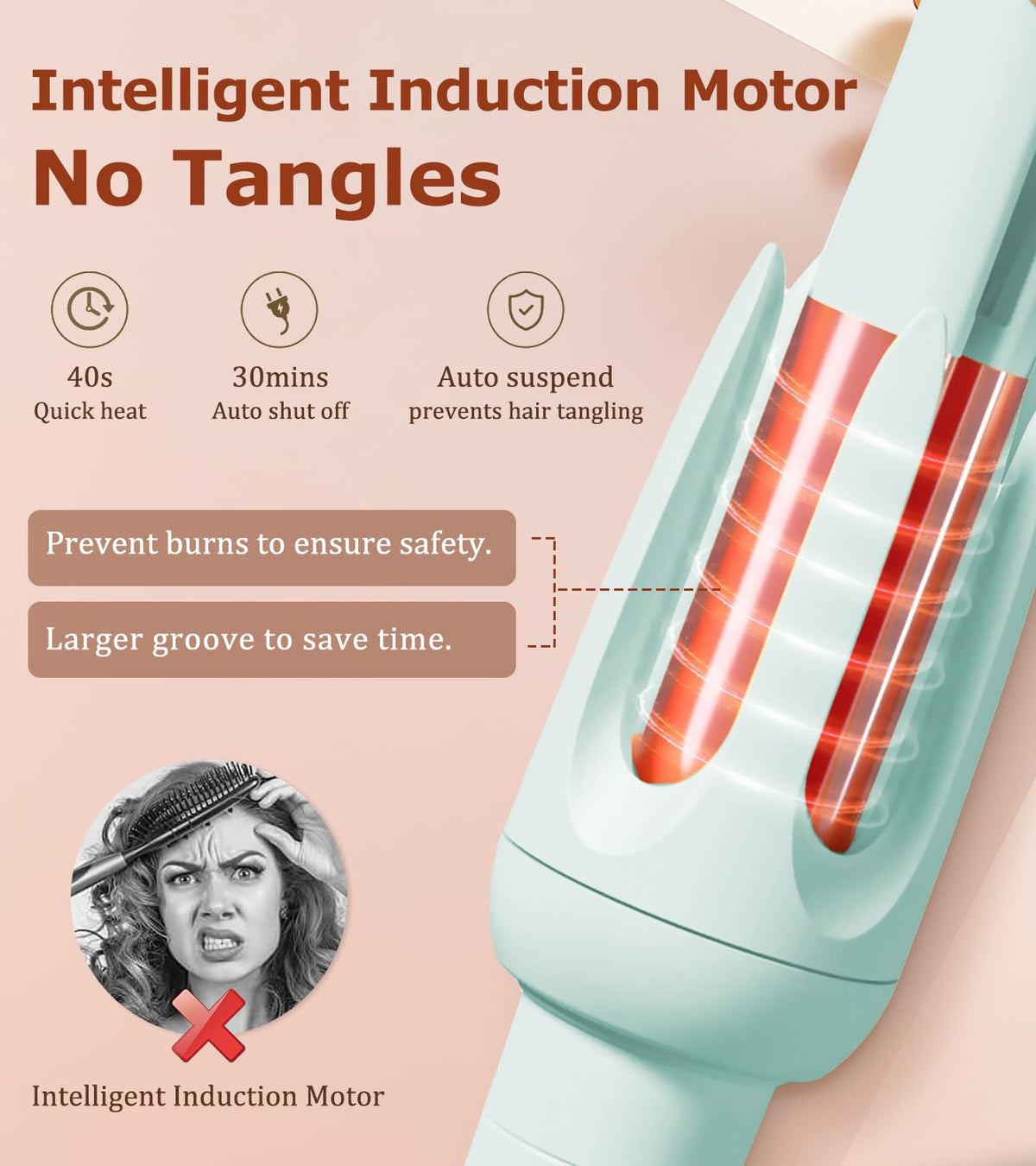 BILITOK Automatic Curling Iron with 360° swivel cord