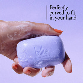 Billie Body Buffer next to Billie razor for shaving
