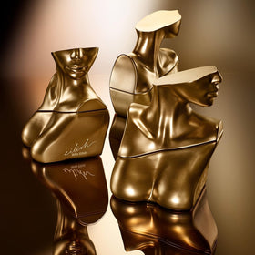 Billie Eilish fragrance bottle with decorative elements