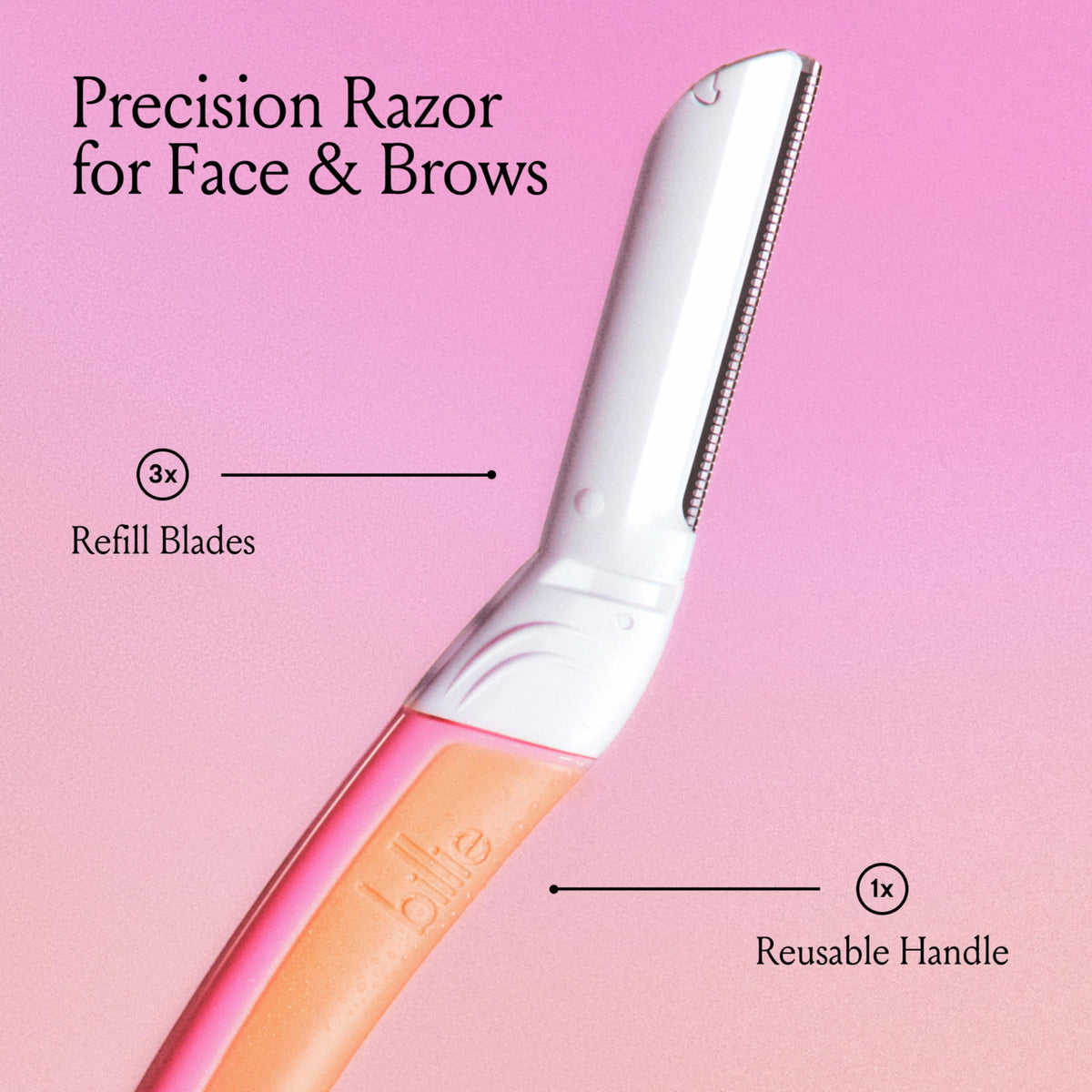 Billie Face Razor handle with slip-free grip