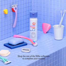 Billie Floof Dry Shampoo Powder 1.2 oz on a vanity