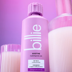 Billie Soothe Body Wash Lavender Milk with lavender flowers