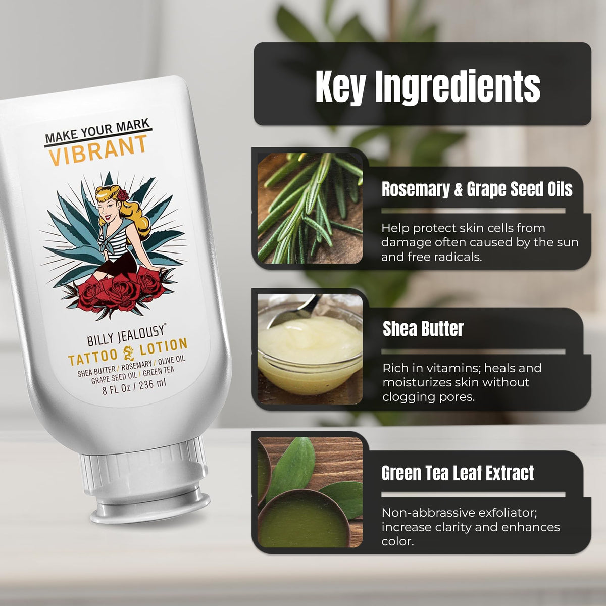 Billy Jealousy Tattoo Lotion 8 Fl Oz back view
