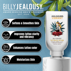Billy Jealousy Tattoo Lotion 8 Fl Oz side view