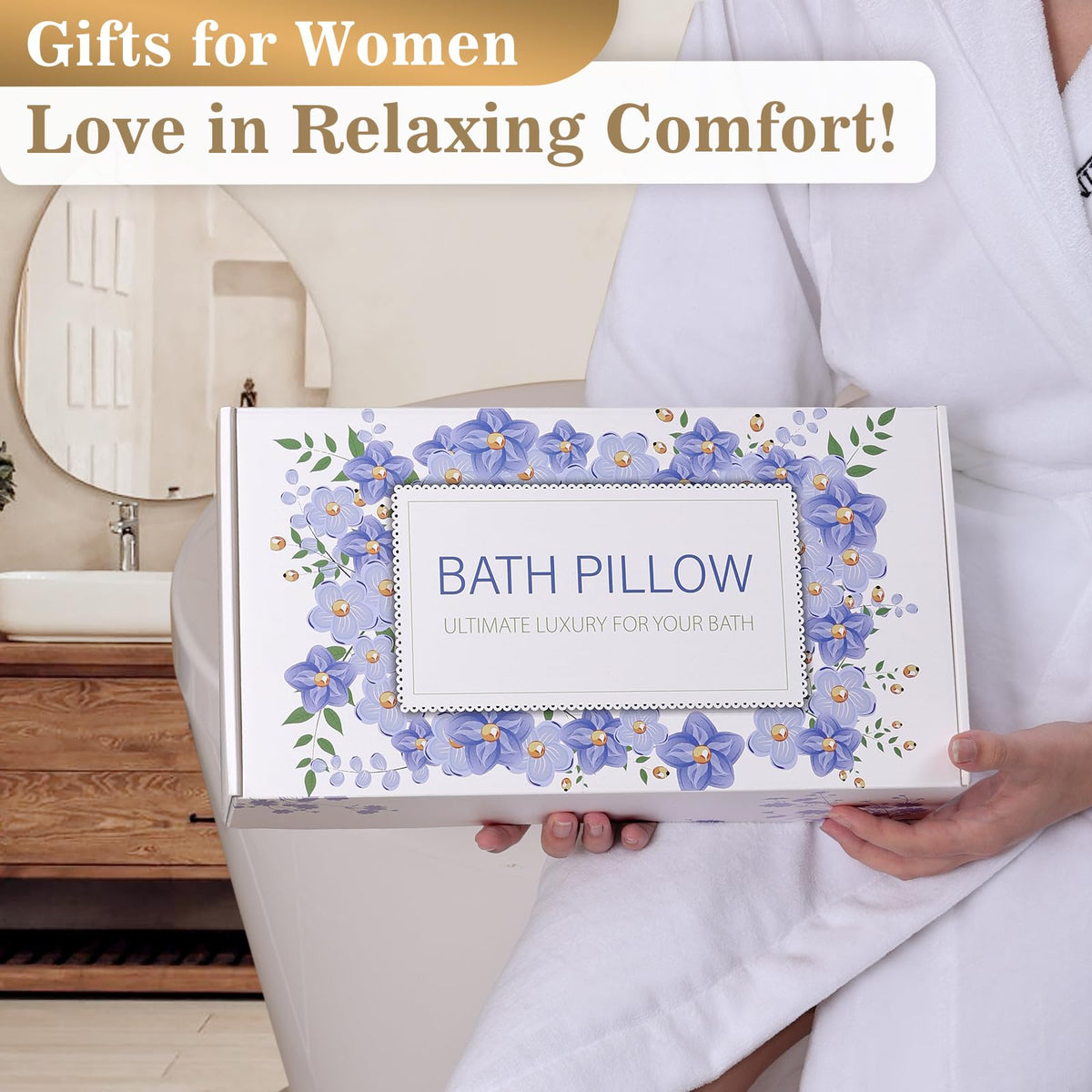 Binobella Bath Pillow hanging loop for easy drying