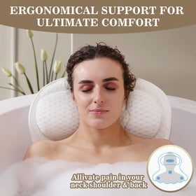 Binobella Bath Pillow showing suction cups for stability