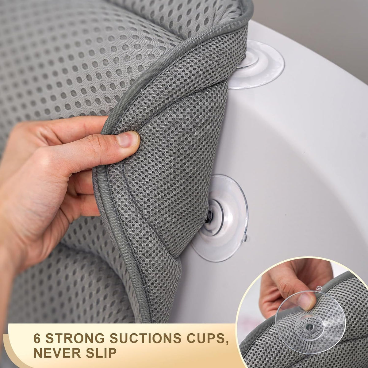 Binobella Bath Pillow with travel bag and handle