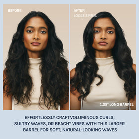 BIO IONIC Long Barrel Curling Iron in use styling long hair