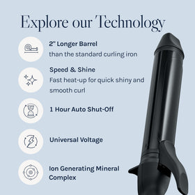 BIO IONIC Long Barrel Curling Iron with packaging