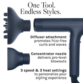 BIO IONIC SMART-X Hair Dryer in use with styled hair