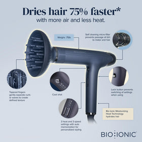BIO IONIC SMART-X Hair Dryer with diffuser attachment