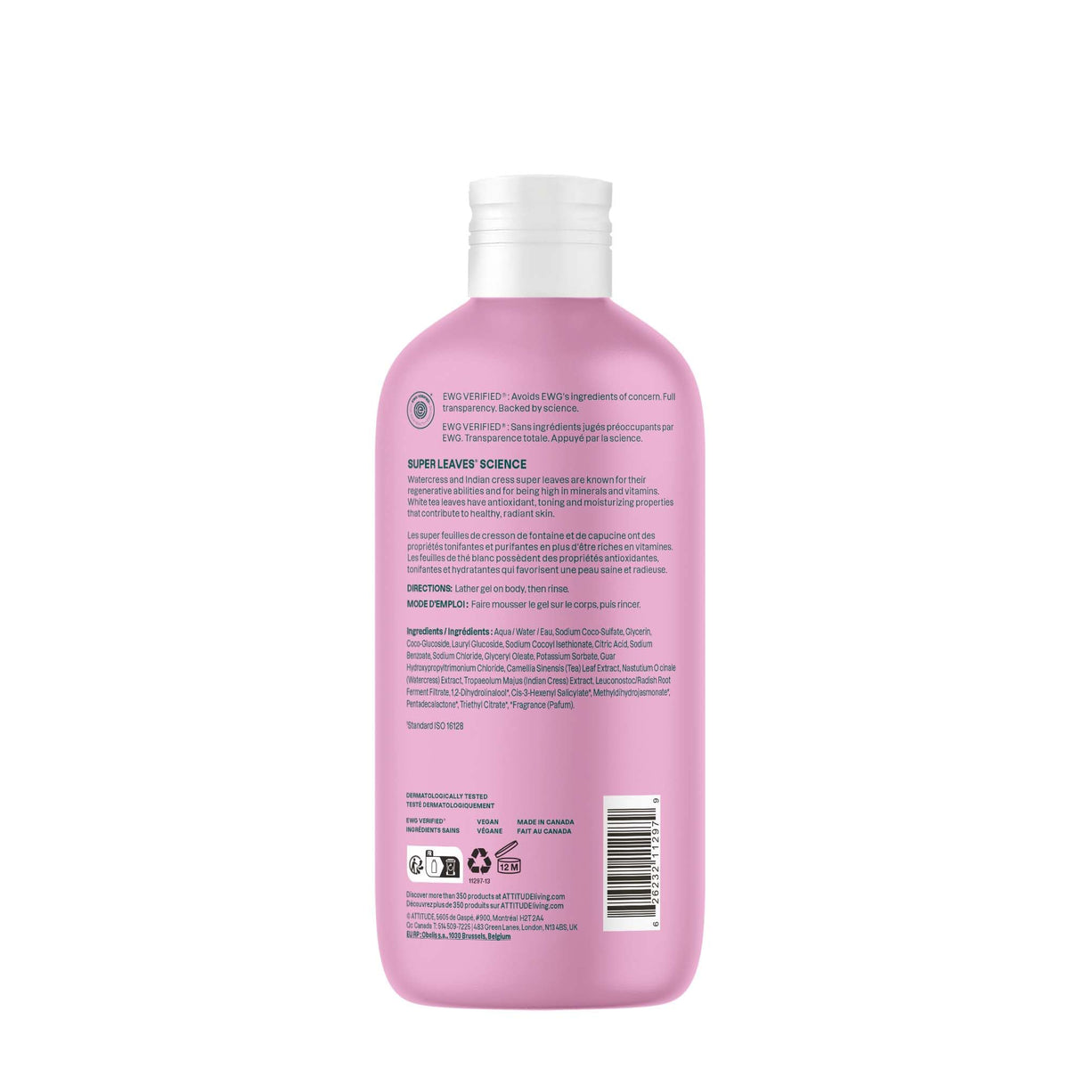 BIO SPECTRA ATTITUDE Body Wash Coconut & Wild Berries 16 Fl Oz ingredients list
