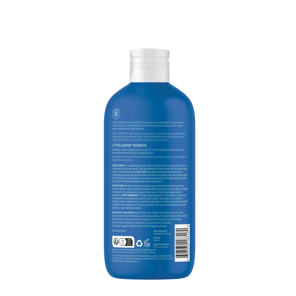 BIO SPECTRA ATTITUDE Bubble Wash with blueberry leaves