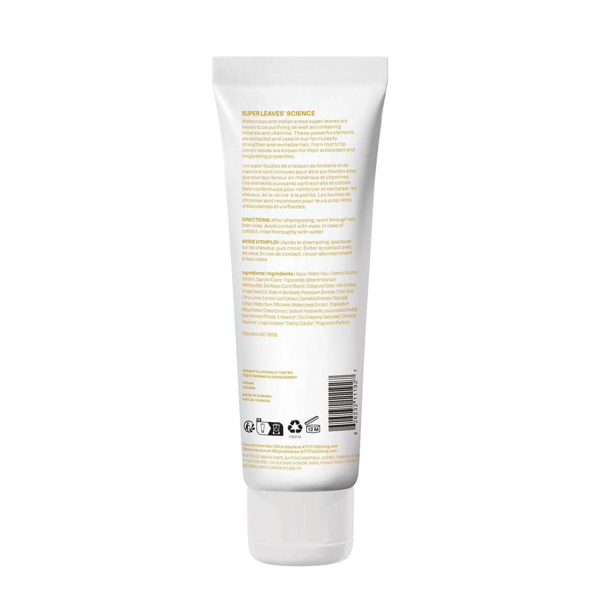 BIO SPECTRA ATTITUDE Clarifying Hair Conditioner packaging dimensions