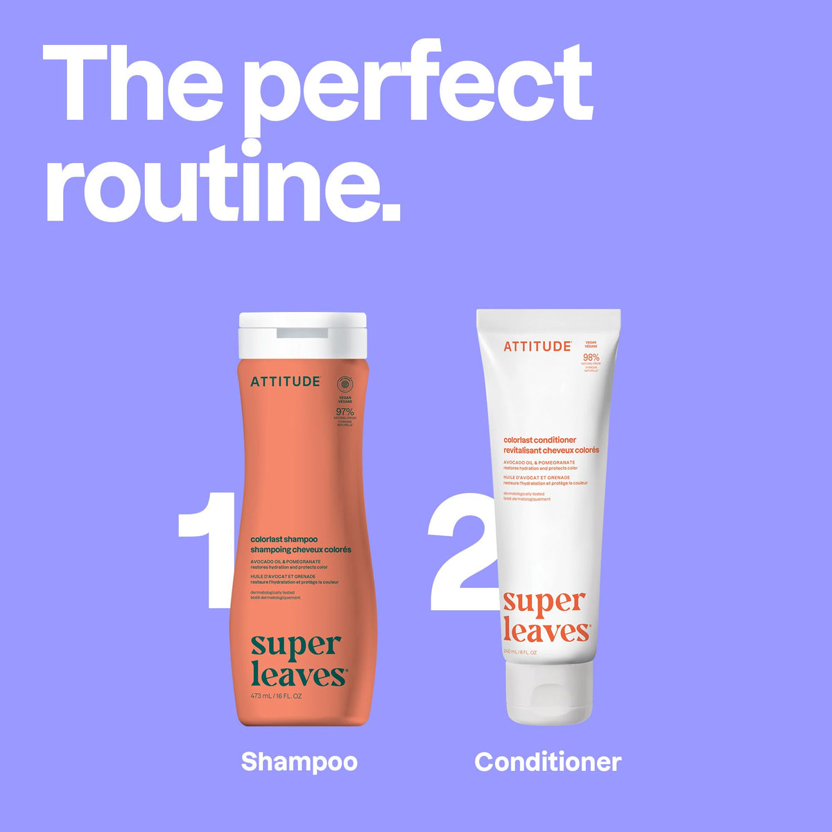 BIO SPECTRA ATTITUDE Colorlast Shampoo in a bathroom setting
