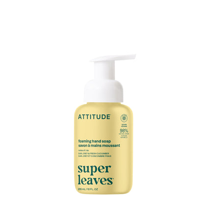 BIO SPECTRA ATTITUDE Foaming Hand Soap front view with Earl Grey and cucumber scent