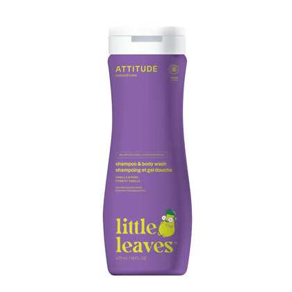 BIO SPECTRA ATTITUDE Kids Shampoo and Body Wash front view with pear and vanilla packaging