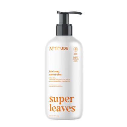BIO SPECTRA ATTITUDE Liquid Hand Soap front view with orange blossom and eucalyptus scent