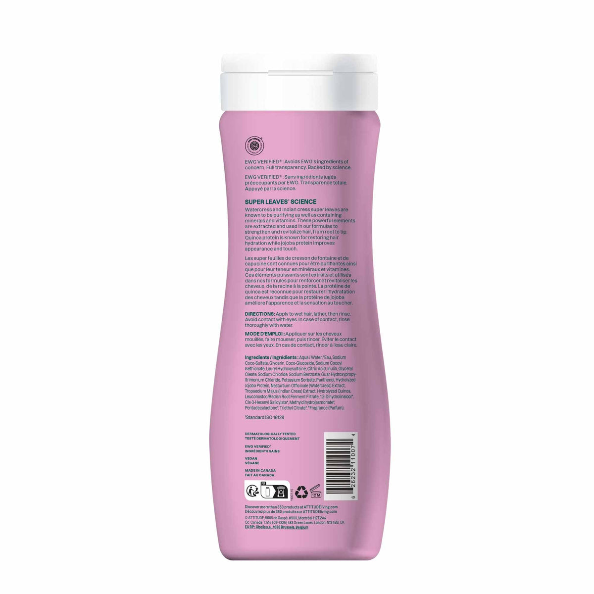 BIO SPECTRA ATTITUDE Moisture Rich Hair Shampoo packaging details