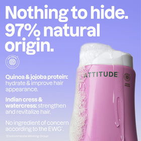 BIO SPECTRA ATTITUDE Moisture Rich Hair Shampoo with ingredients display