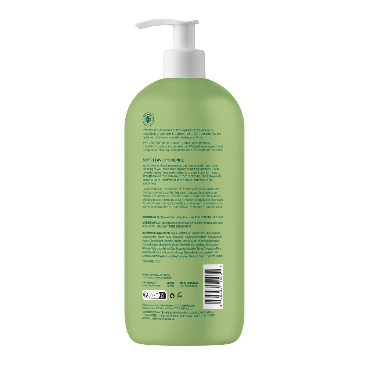 BIO SPECTRA ATTITUDE Shampoo 32 Fl Oz with pear fragrance