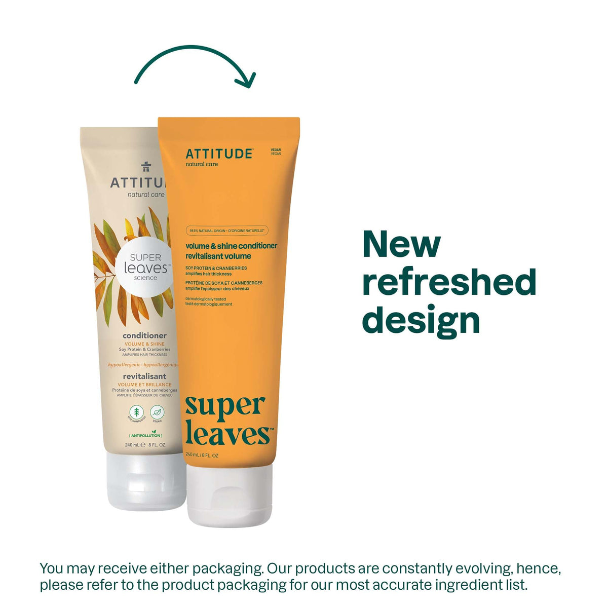 BIO SPECTRA ATTITUDE Volume and Shine Conditioner bottle side view