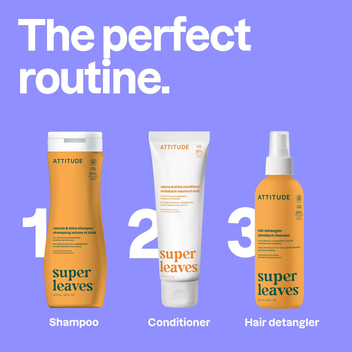 BIO SPECTRA ATTITUDE Volume and Shine Shampoo with matching conditioner