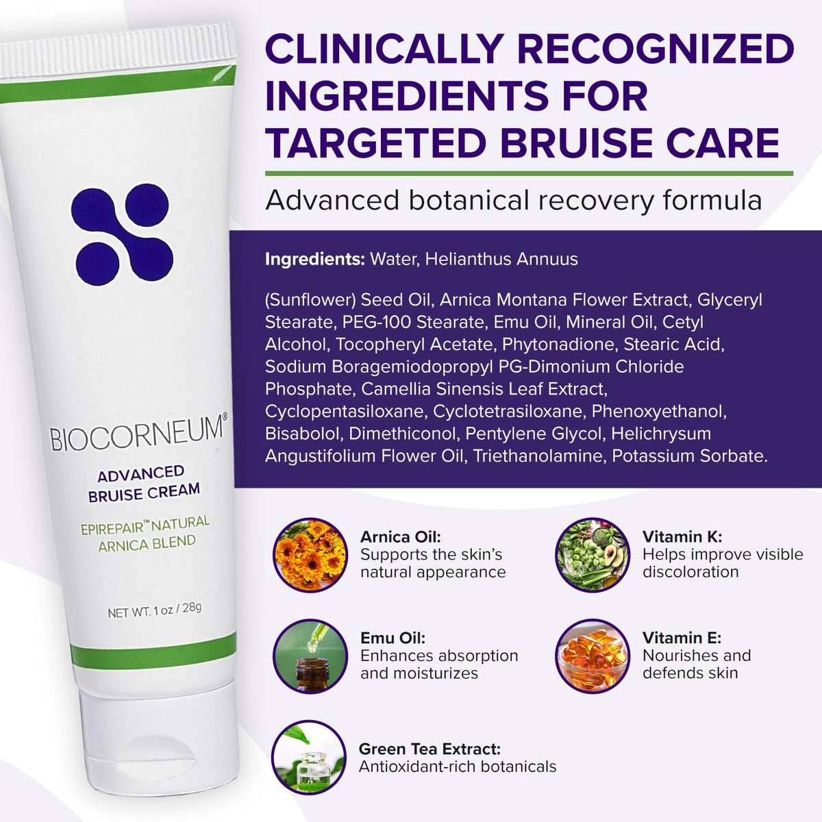 BIOCORNEUM Bruise Cream application on skin