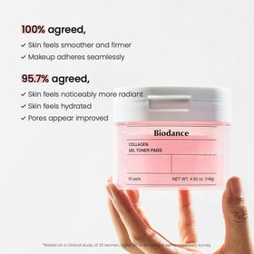 BIODANCE Collagen Gel Toner Pads in a skincare routine