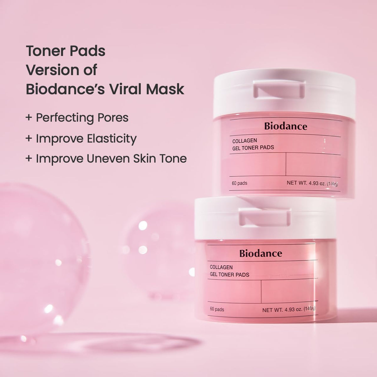 BIODANCE Collagen Gel Toner Pads with ingredients list