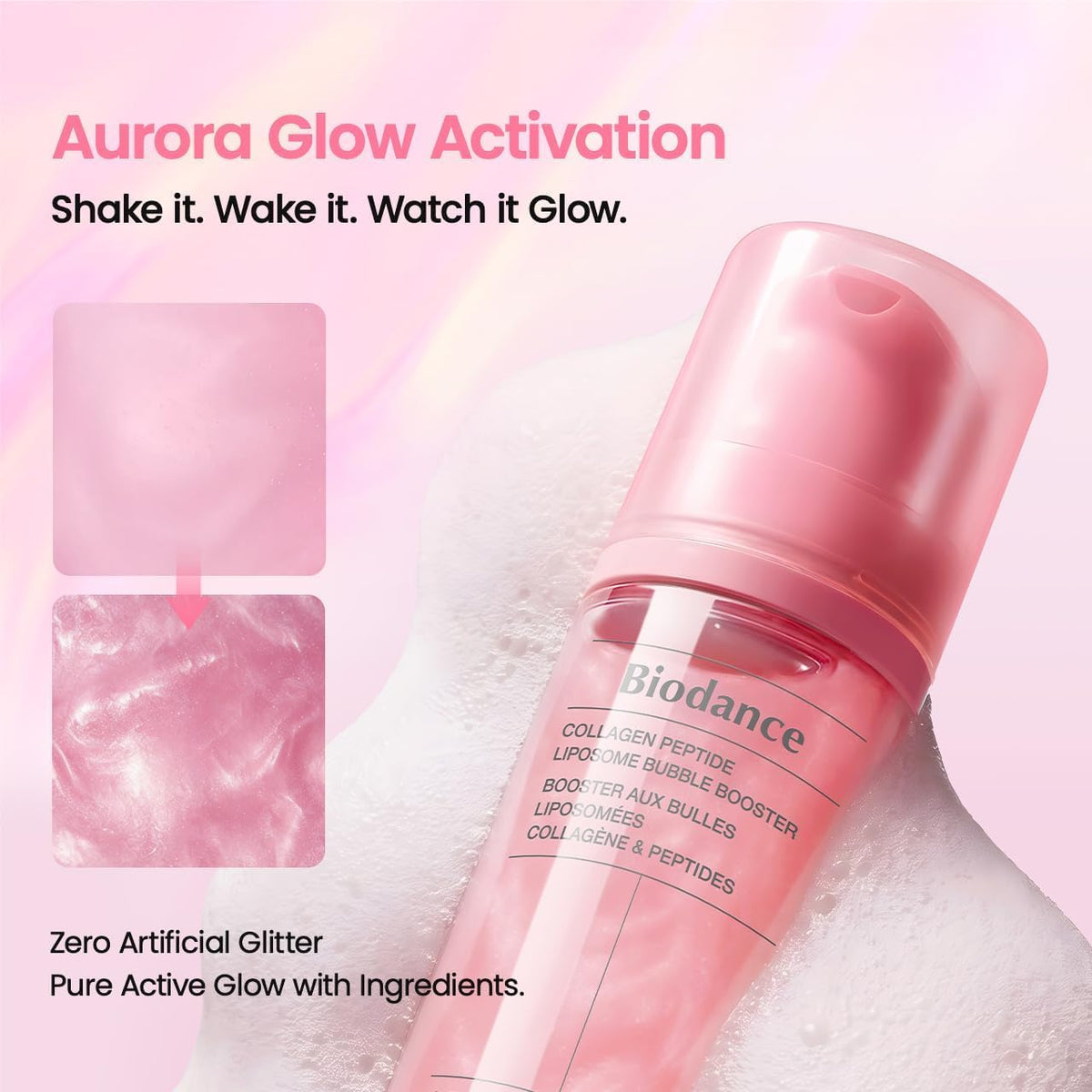 BIODANCE Collagen Peptide Bubble support in use on skin