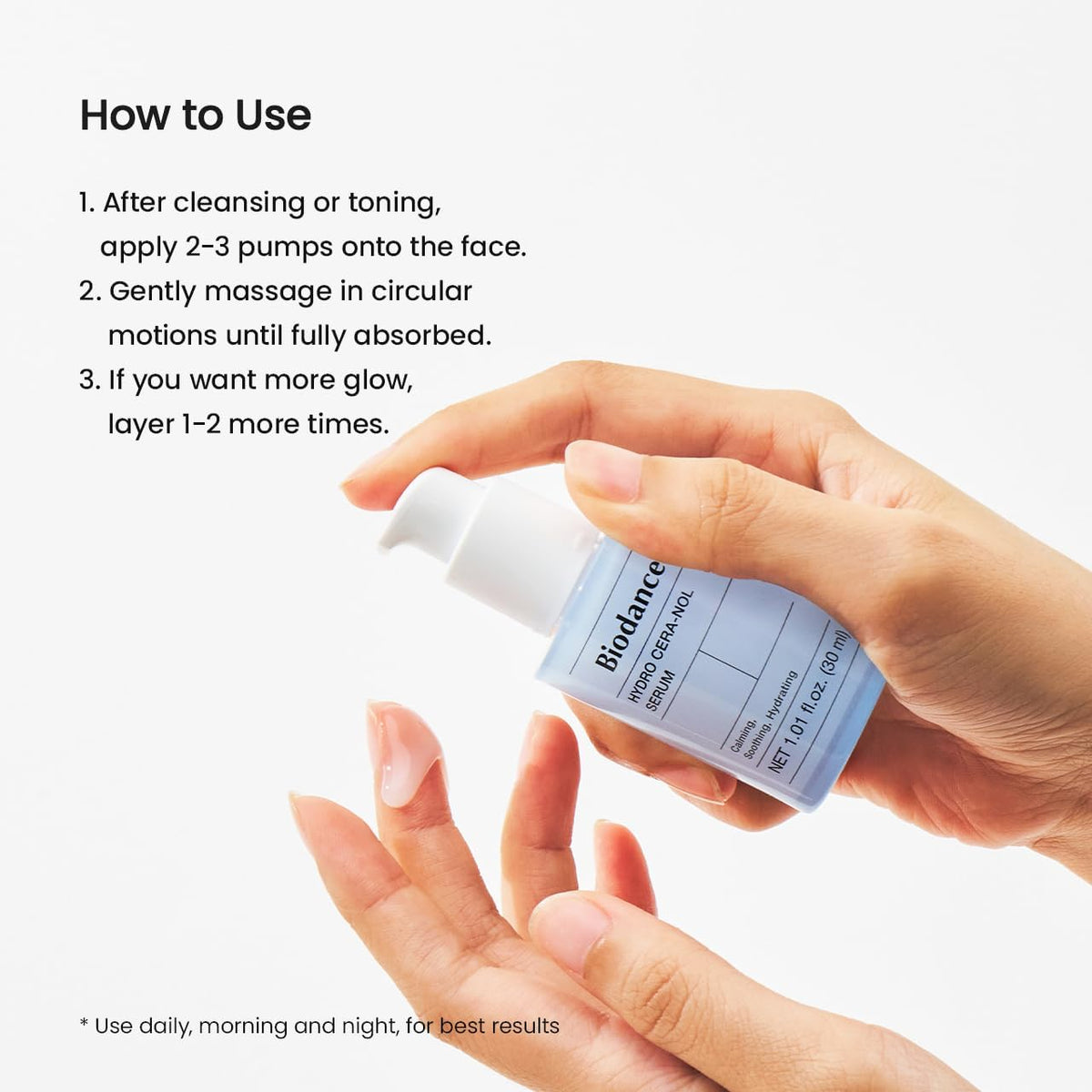 BIODANCE Hydro Cera-nol Serum with other skincare products